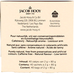 Jacob Hooy Rooibosthee cranberry 40 Zakjes