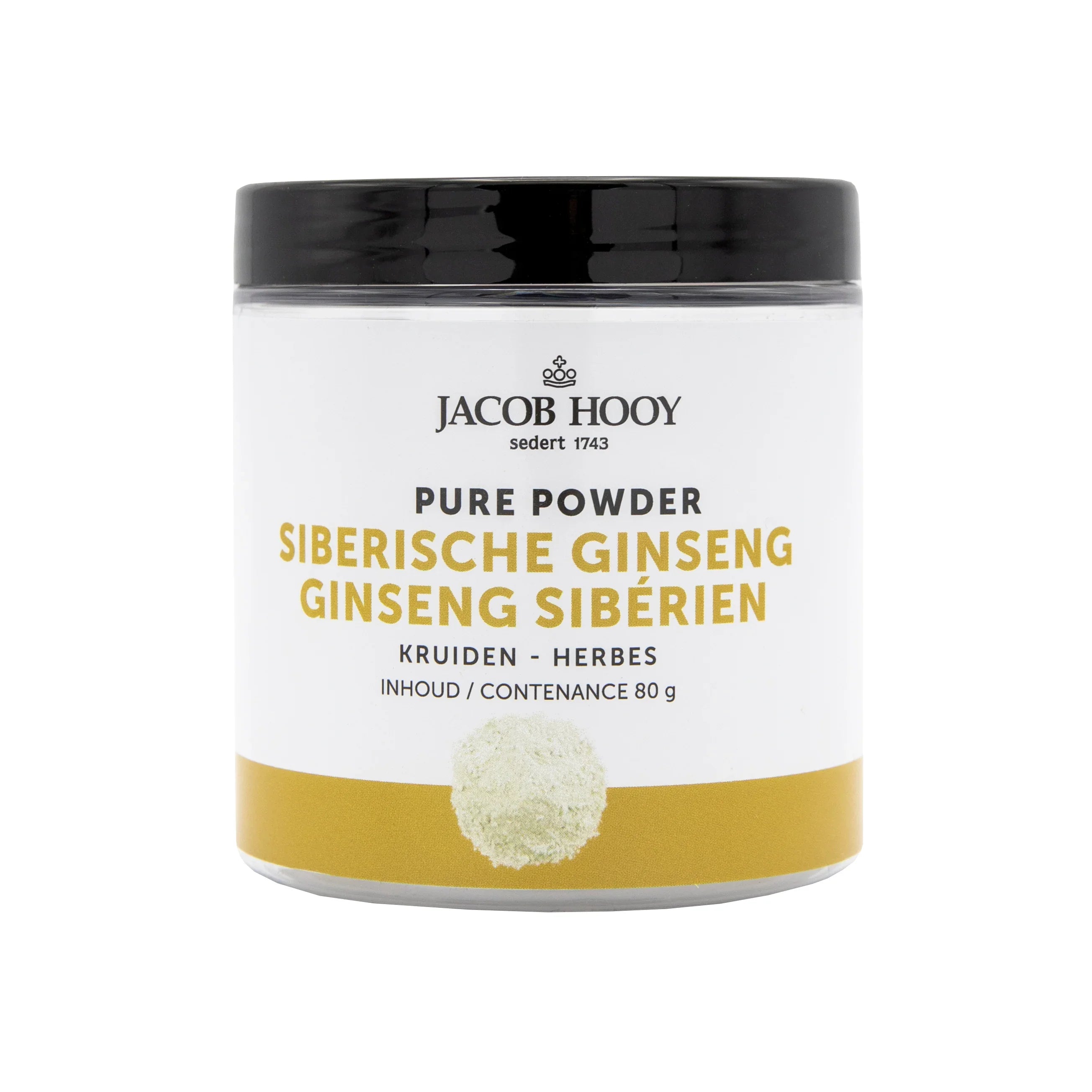 Jacob Hooy Pure Powder Siberische ginseng 80 Gram
