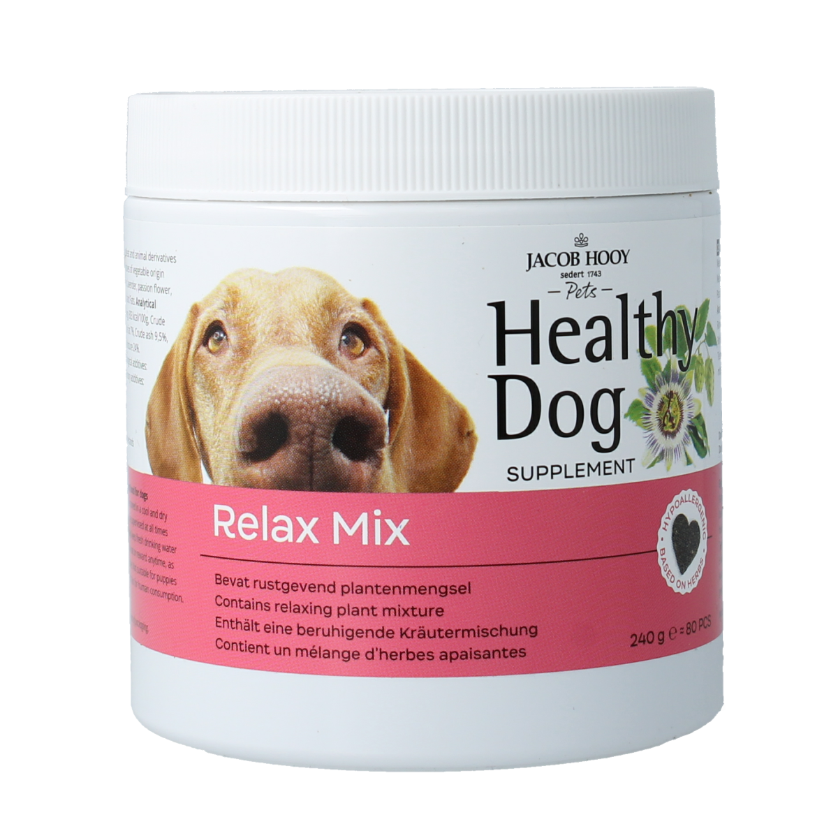 Jacob Hooy Pets Healthy dog relax mix 80.00 Stuks