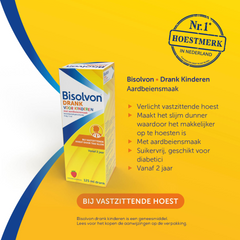 Bisolvon Drank kind aardbei 125 Milliliter
