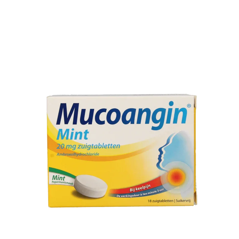 Mucoangin Mint suikervrij 20mg 18 Zuigtabletten