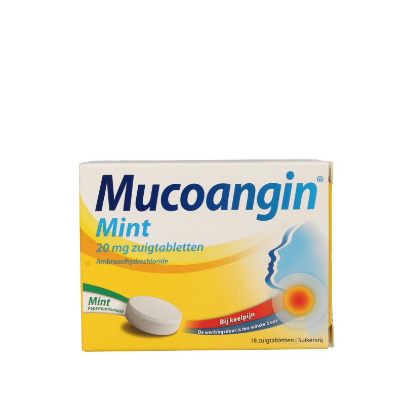 Mucoangin Mint suikervrij 20mg 18 Zuigtabletten