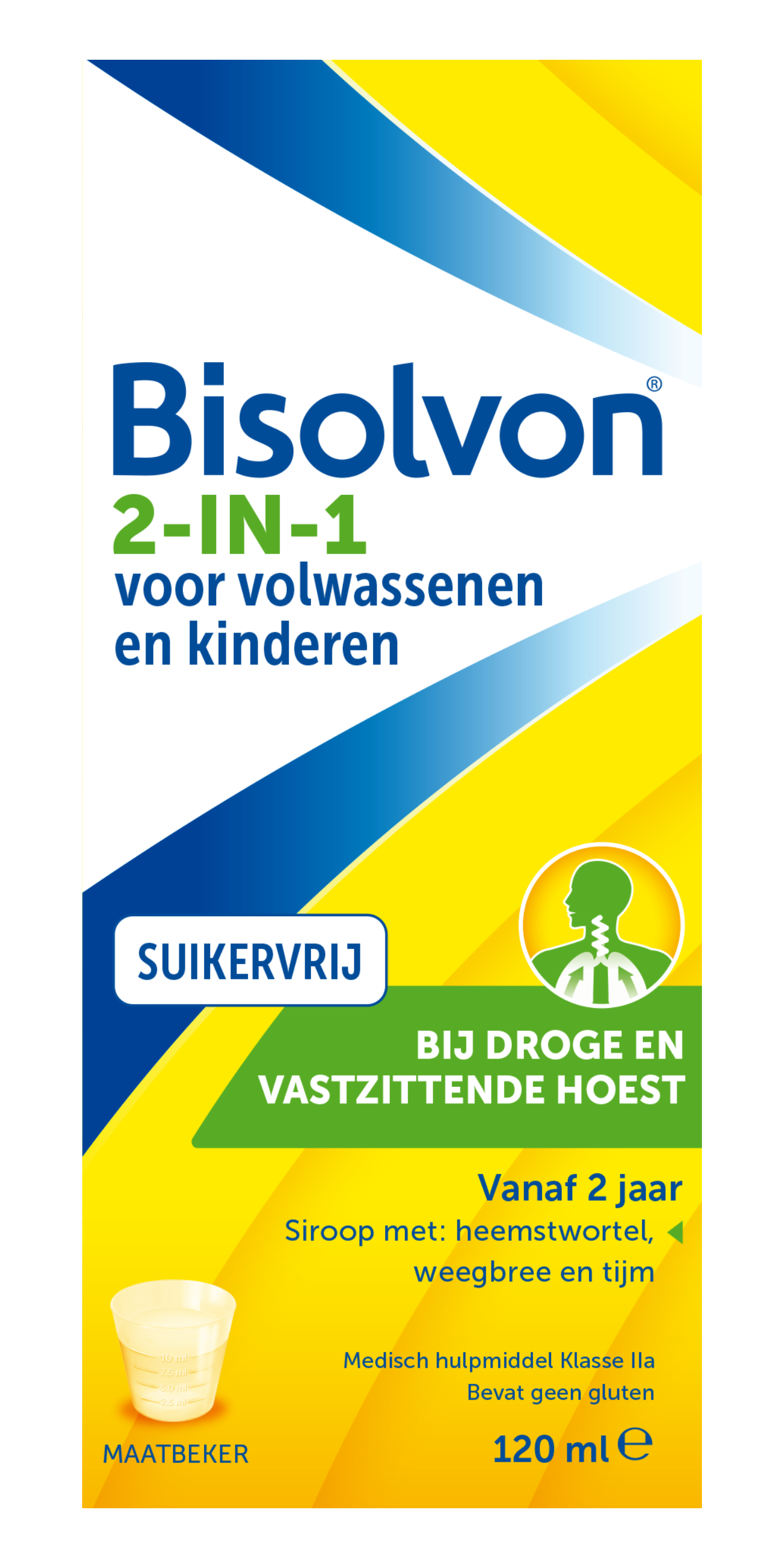 Bisolvon Drank 2-in-1 suikervrij 120 Milliliter