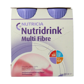 Nutridrink Multi fibre aardbei 200ml 4 Stuks