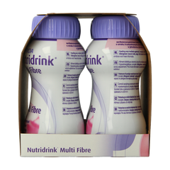 Nutridrink Multi fibre aardbei 200ml 4 Stuks