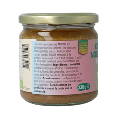 Monki Hazelnootpasta eko bio 330 Gram