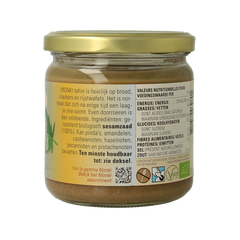 Monki Tahin zonder zout eko bio 330 Gram