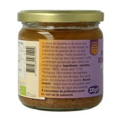 Monki Hazelnoten-rozijnenpasta eko bio 330.00 Gram