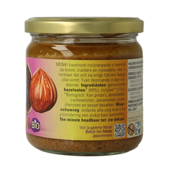 Monki Hazelnoten-rozijnenpasta eko bio 330 Gram
