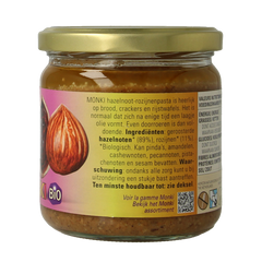 Monki Hazelnoten-rozijnenpasta eko bio 330.00 Gram