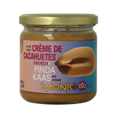 Monki Pindakaas crunchy met zout eko bio 330 Gram