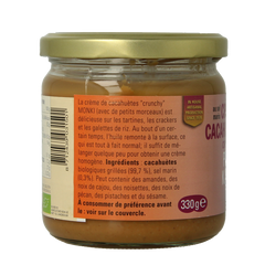 Monki Pindakaas crunchy met zout eko bio 330 Gram