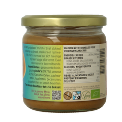 Monki Pindakaas crunchy met zout eko bio 330 Gram