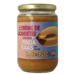 Monki Pindakaas crunchy met zout eko bio 650 Gram