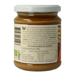 Krekeltje Pindakaas met zout eko bio 250.00 Gram