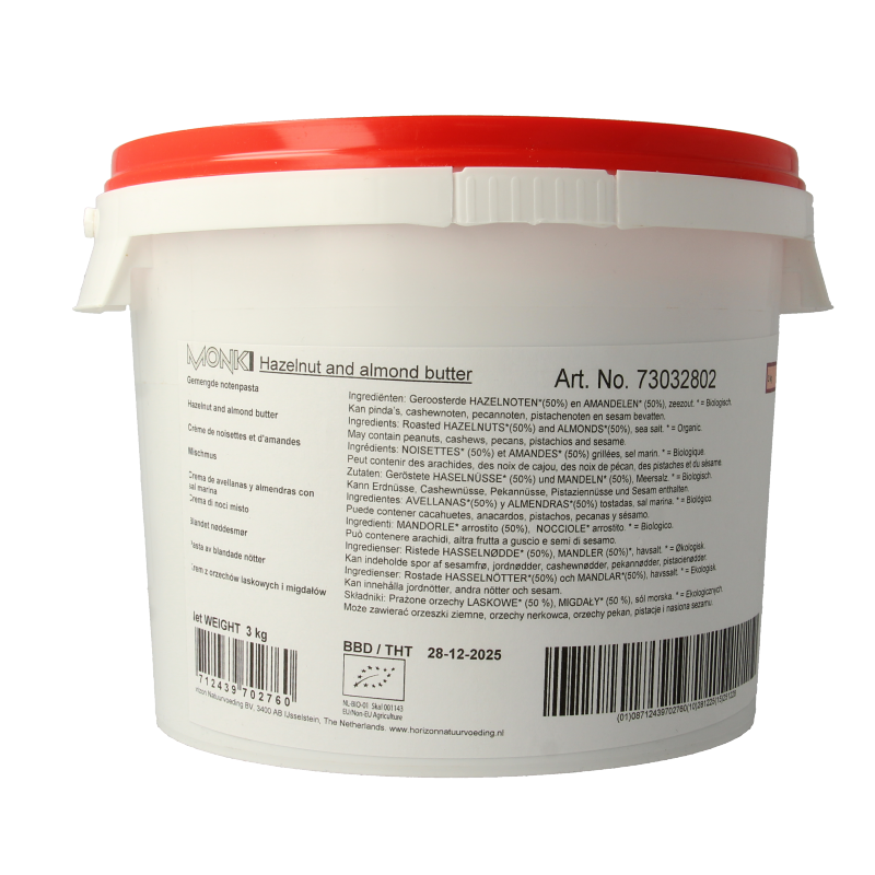 Monki Gemengde notenpasta met zout bio 3 Kilogram