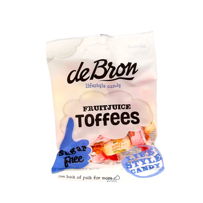 De Bron Fruit toffee suikervrij 90 Gram
