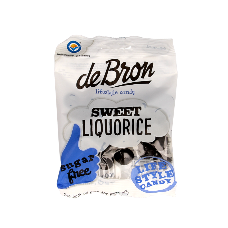 De Bron Zoete dropbolletjes/sweet liquorice suikervrij 100 Gram