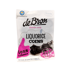 De Bron Muntendrop/liquorice coins suikervrij 100 Gram