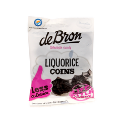 De Bron Muntendrop/liquorice coins suikervrij 100.00 Gram