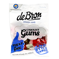 De Bron Kersen gums/cherry gums suikervrij 90 Gram