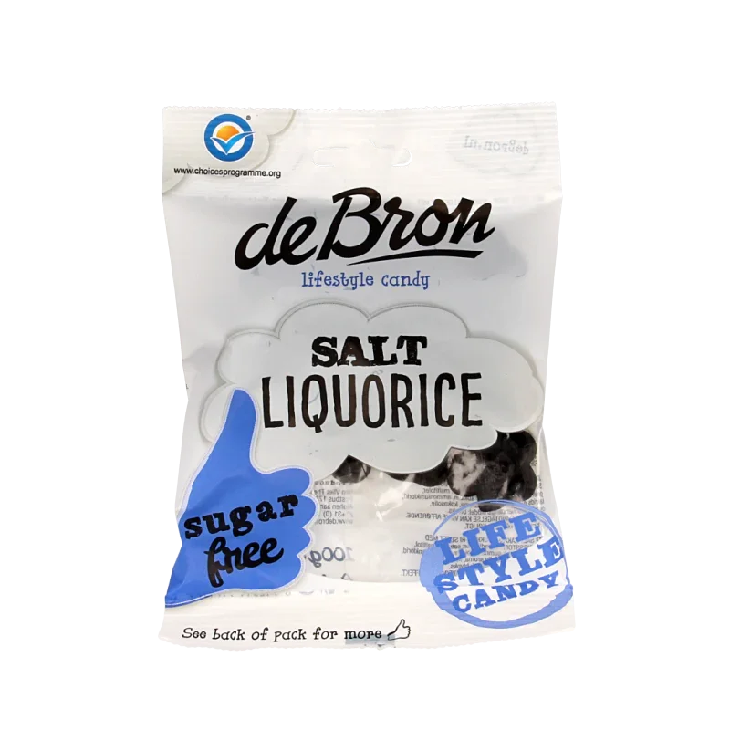 De Bron Klavertjes zout/salt liquorice suikervrij 100 Gram