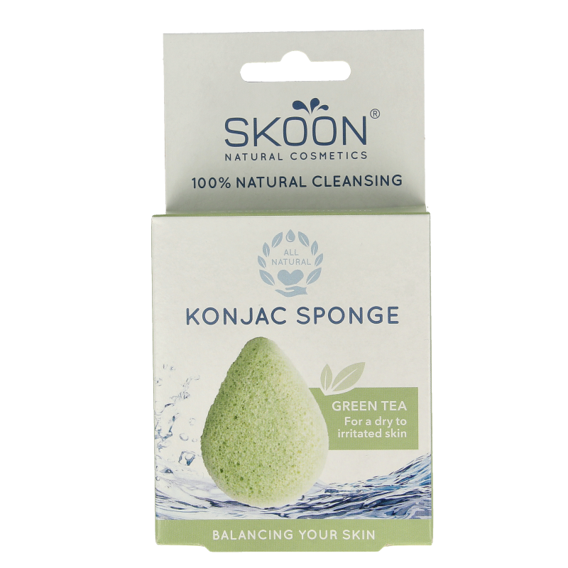 Skoon Konjac spons green tea bio 1 Stuks