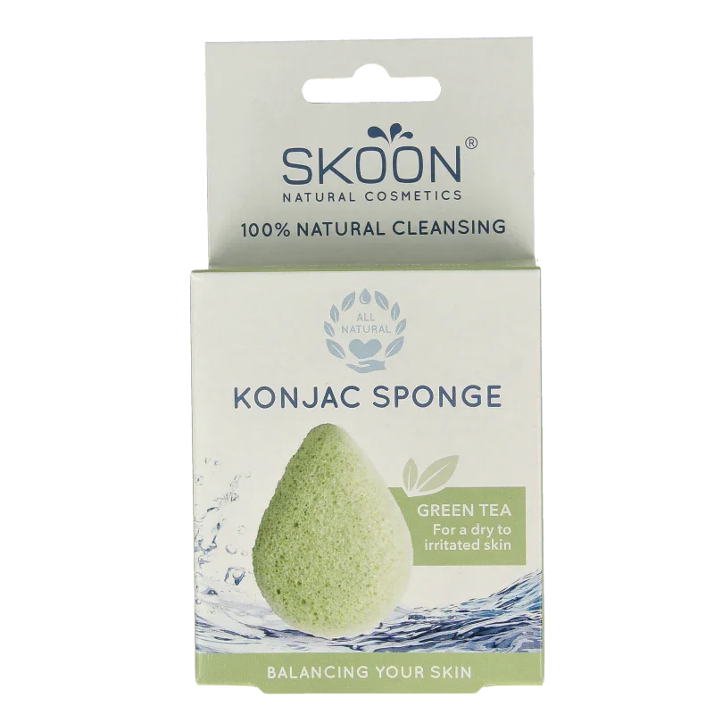 Skoon Konjac spons green tea bio 1 Stuks