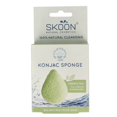 Skoon Konjac spons green tea bio 1.00 Stuks
