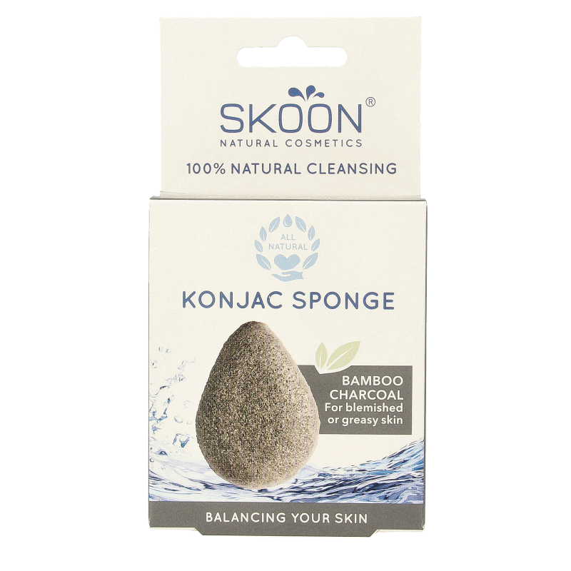 Skoon Konjac spons bamboo charcoal bio 1 Stuks