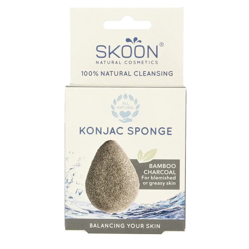 Skoon Konjac spons bamboo charcoal bio 1 Stuks