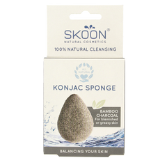 Skoon Konjac spons bamboo charcoal bio 1.00 Stuks
