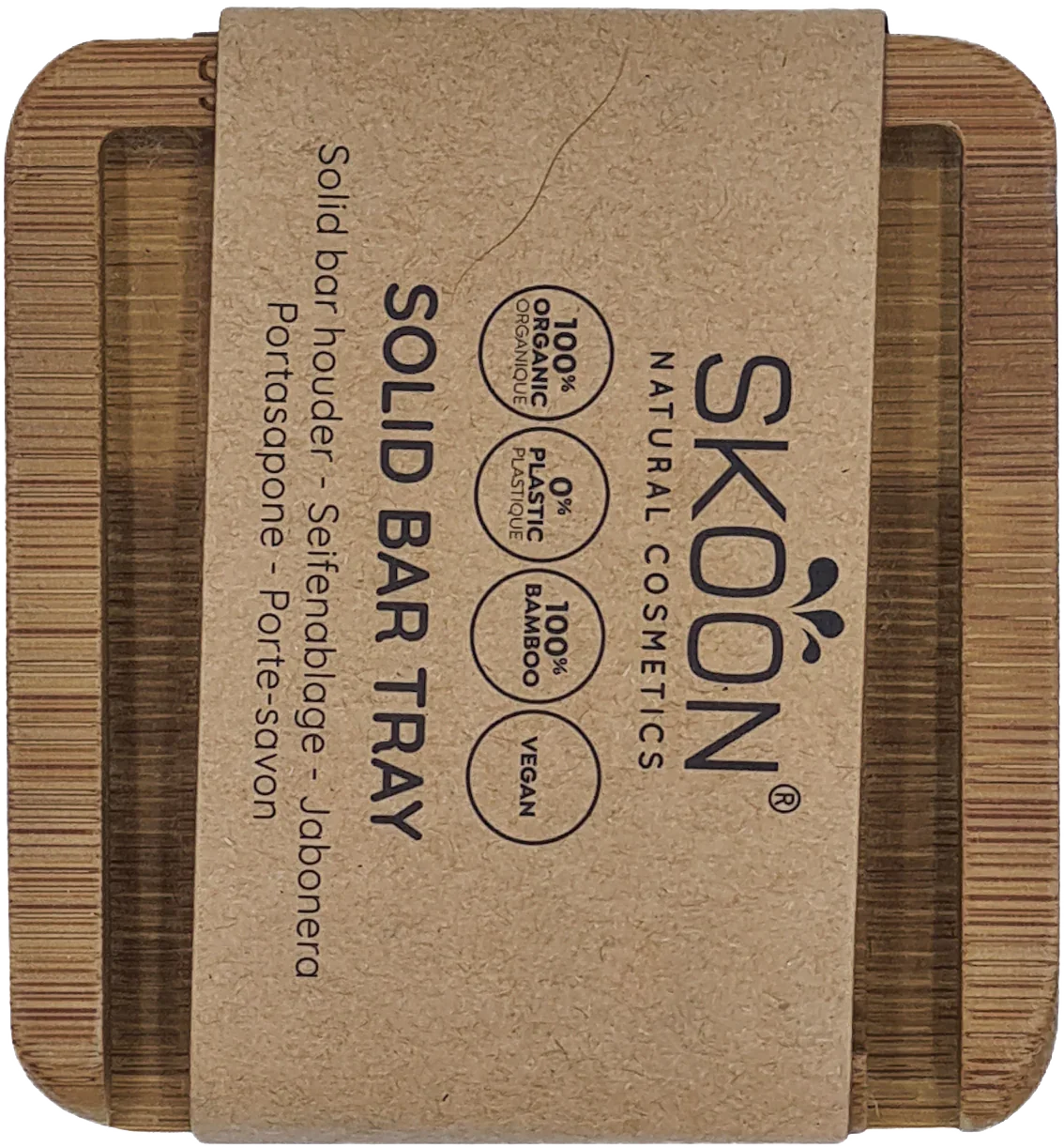 Skoon Solid bar tray - 1 bar - all bamboo 1 Set