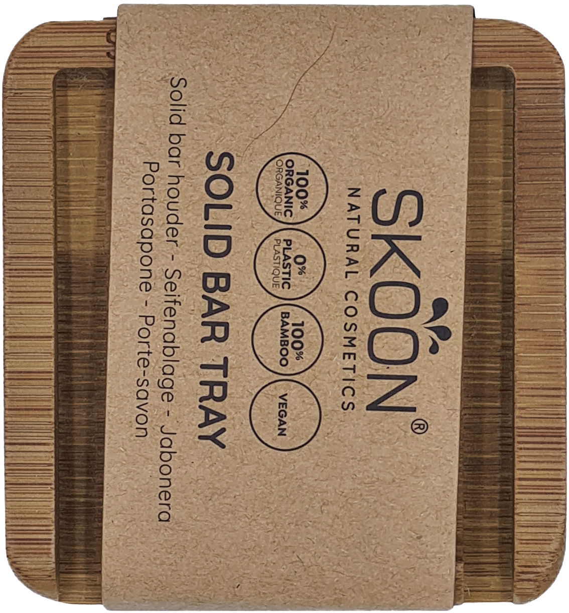 Skoon Solid bar tray - 1 bar - all bamboo 1 Set