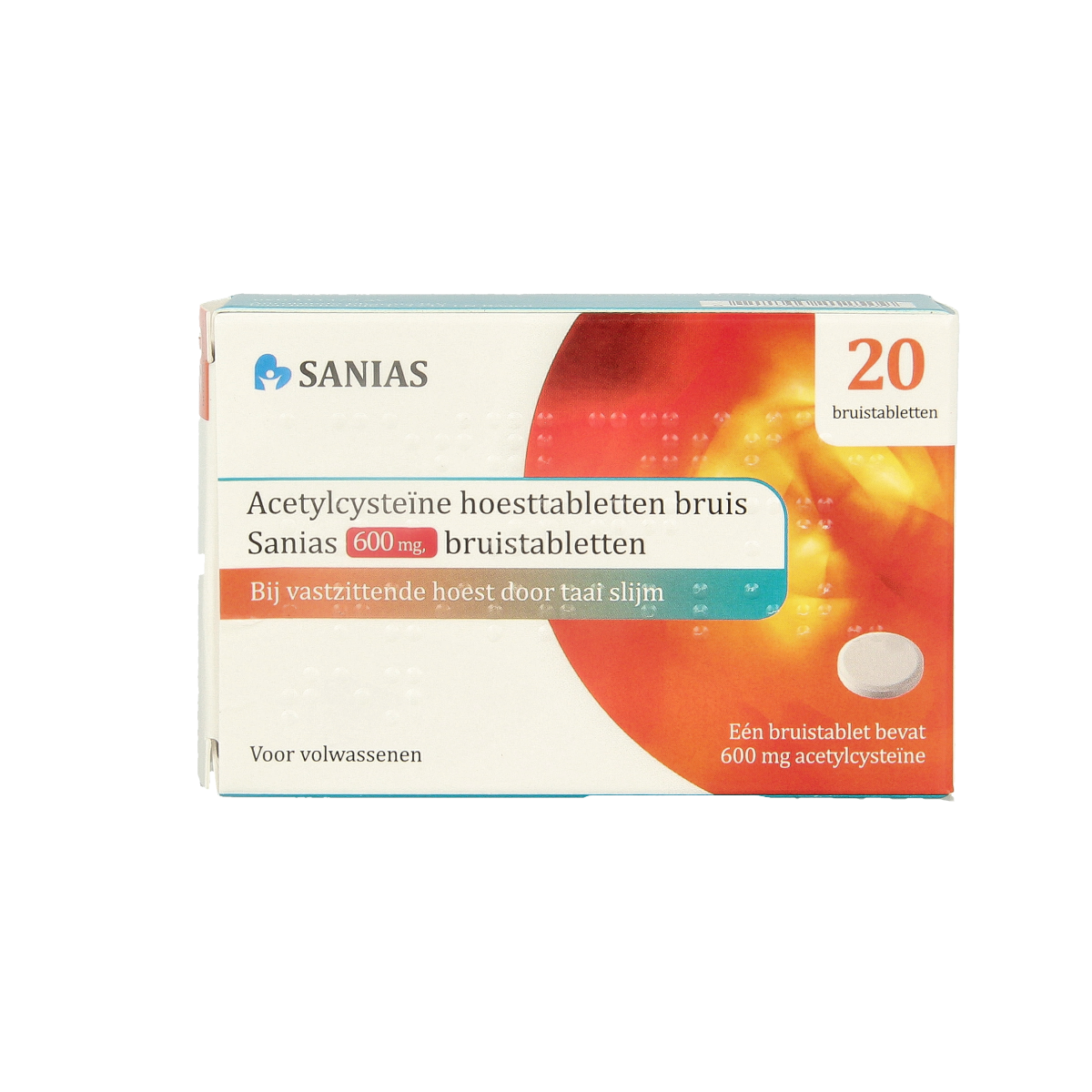 Sanias Acetylcysteine 600mg 20.00 Bruistabletten
