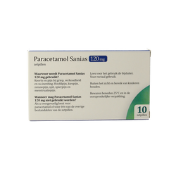 Sanias Paracetamol 120mg 10 Zetpillen