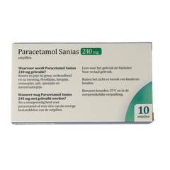 Sanias Paracetamol 240mg 10 Zetpillen