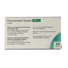 Sanias Paracetamol 240mg 10.00 Zetpillen