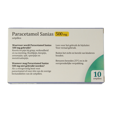 Sanias Paracetamol 500mg 10 Zetpillen