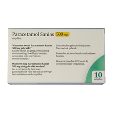 Sanias Paracetamol 500mg 10.00 Zetpillen