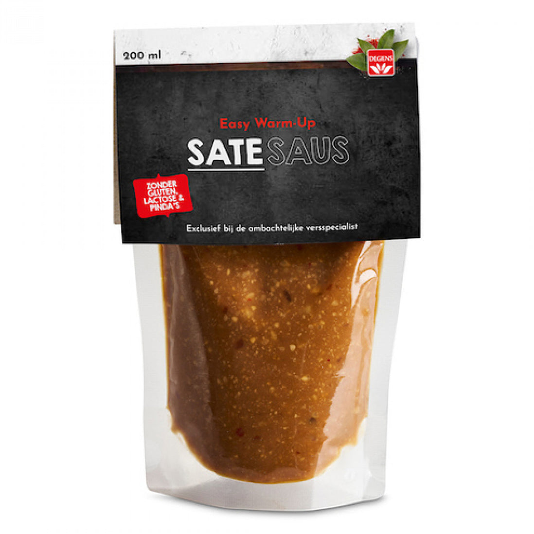 Degens Satesaus pindavrij lactosevrij glutenvrij 200 Milliliter