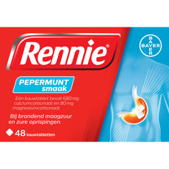 Rennie Pepermunt 48.00 Kauwtabletten