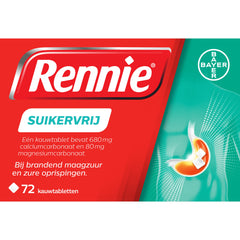 Rennie Suikervrij 72.00 Tabletten