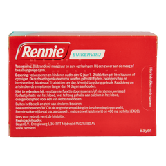Rennie Suikervrij 72.00 Tabletten