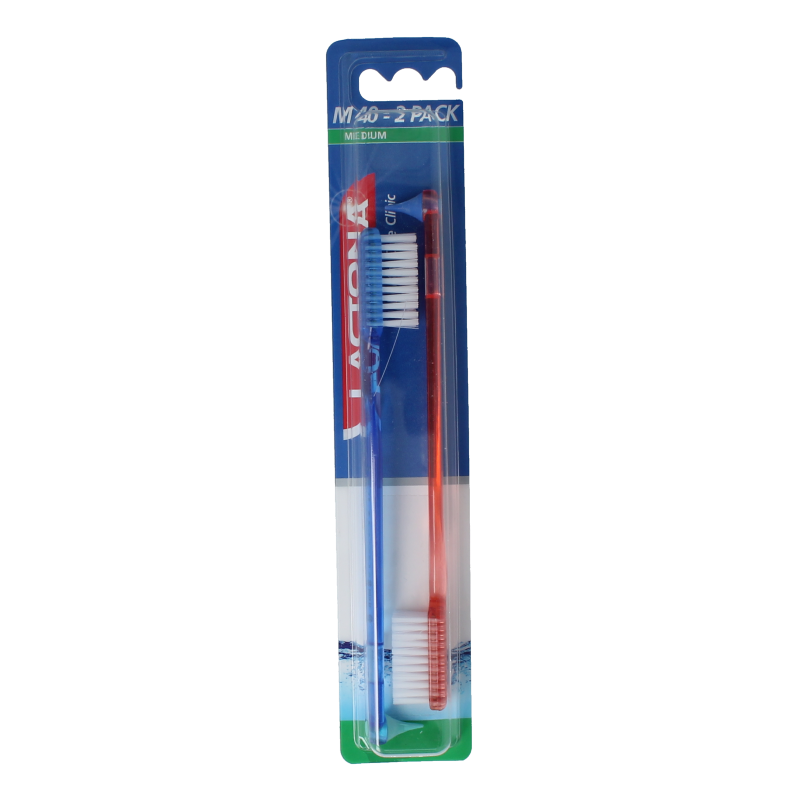 Lactona Tandenborstel M40 medium duo assorti 2.00 Stuks