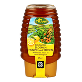 Traay Bloemenhoning met citroen knijpfles bio 365 Gram