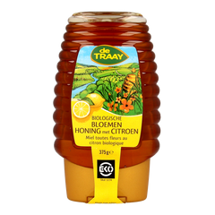 de Traay Bloemenhoning met citroen knijpfles bio 365.00 Gram
