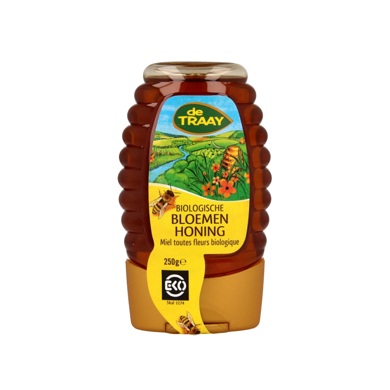 de Traay Bloemenhoning knijpfles bio 250.00 Gram