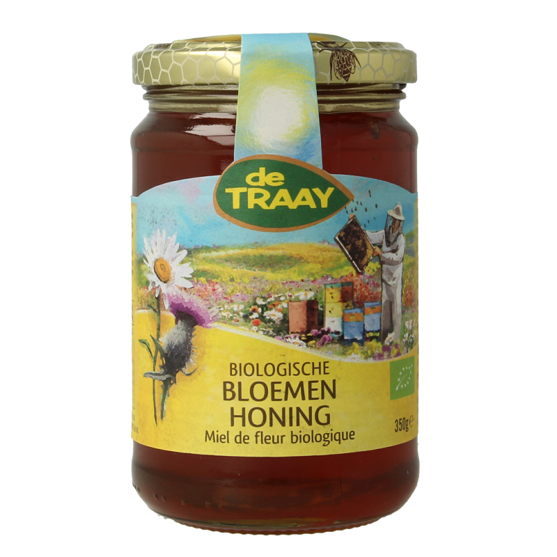 de Traay Bloemen honing vloeibaar bio 350.00 Gram