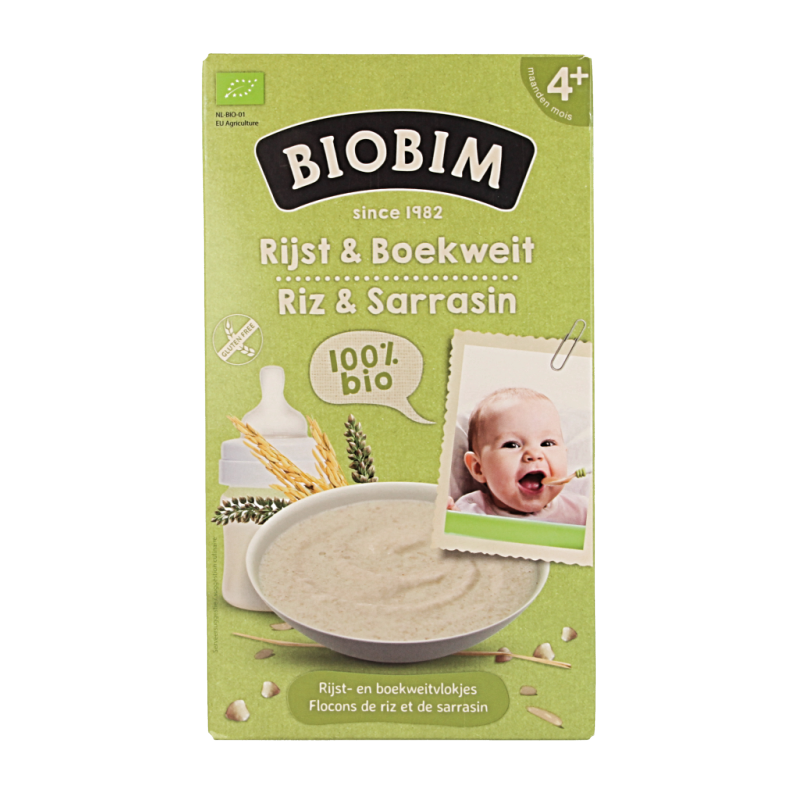 Biobim Baby rijst & boekweit 4 maanden bio 200 Gram
